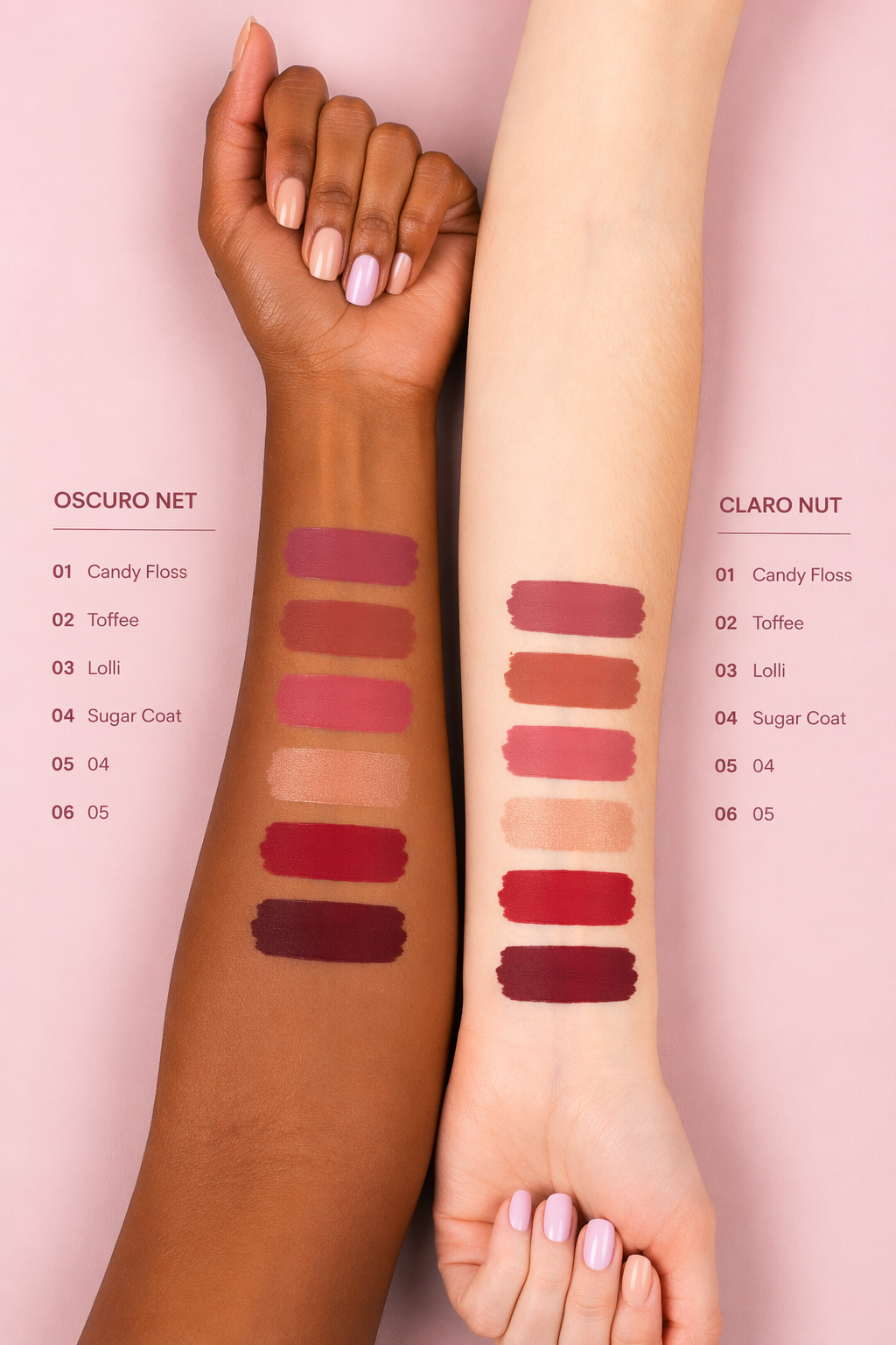 LABIALES NUDE SET DE 6 PIEZAS