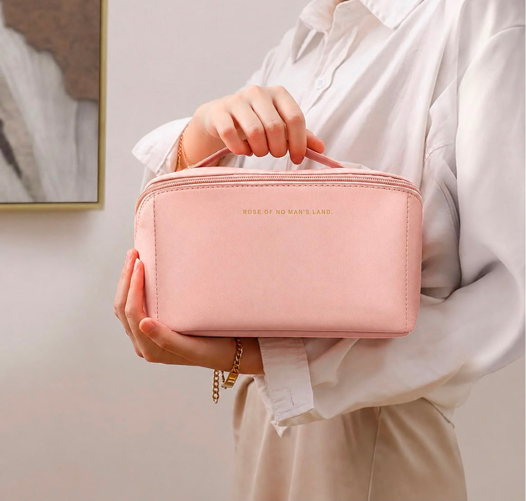 Bolsa de Maquillaje Portátil Tela de Cuero